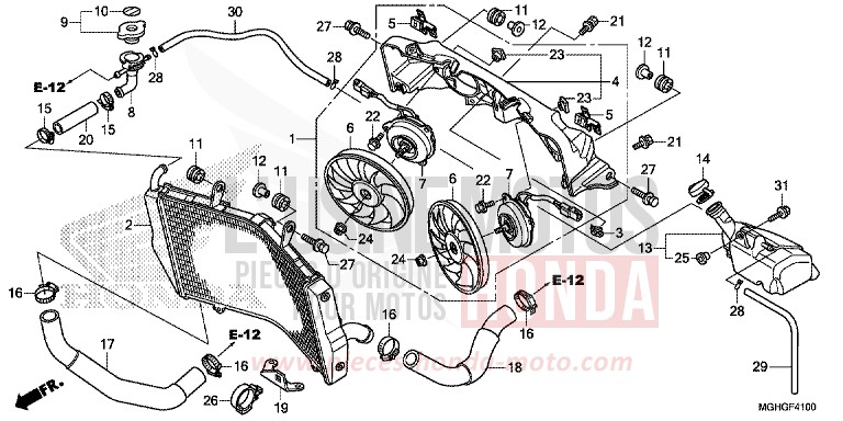 RADIATEUR von VFR1200X "Crosstourer" DCT PEARL COSMIC BLACK (NHA64) von 2016